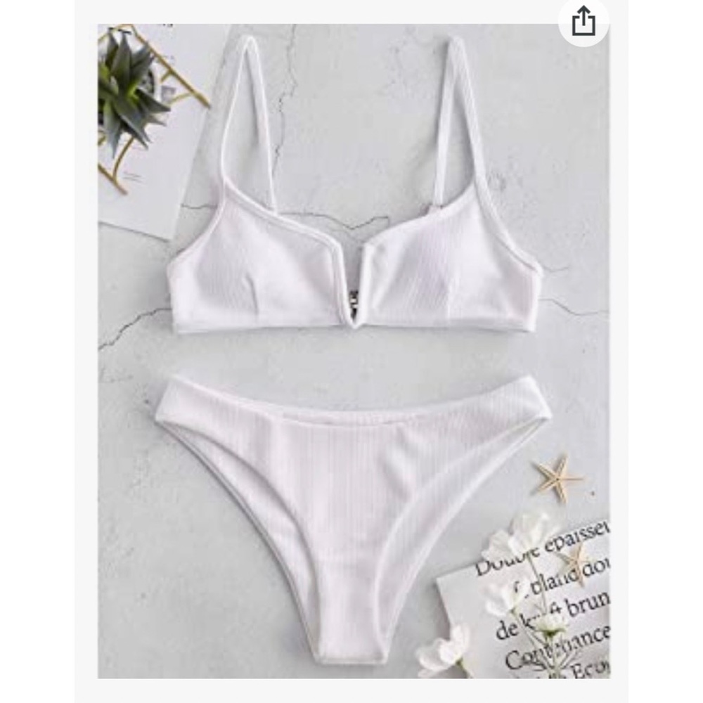 Zaful Women’s Padded White Bikini Swimsuit